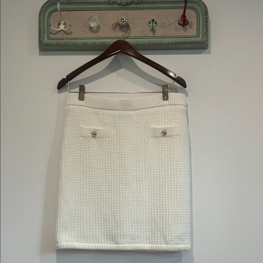 French Connection off white coco Knit Pencil Skirt women’s medium new w/o tags